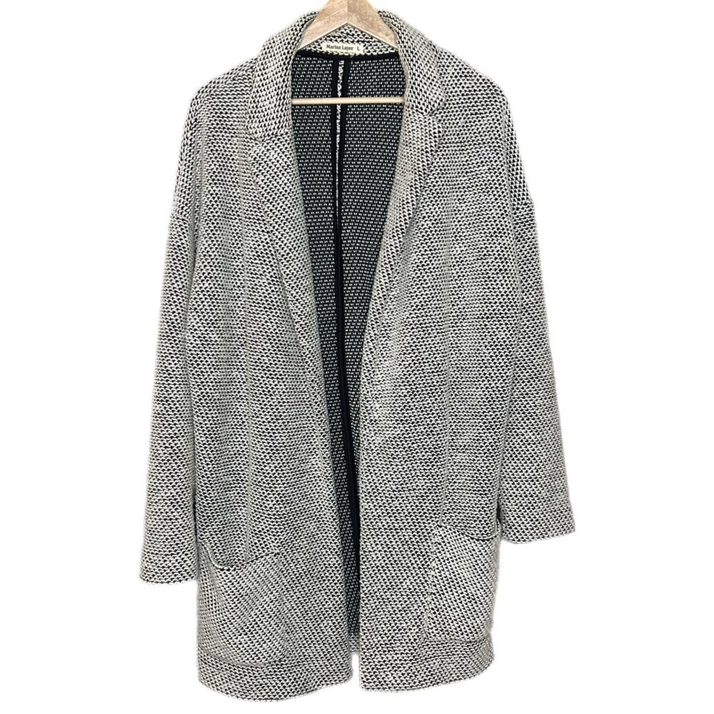 Marine Layer Black and White Cardigan Sweater